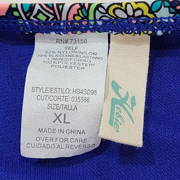 Hobie Womens Pink Blue Floral Bikini Bottom With Adjustable‎ Side Straps Size XL - Picture 5 of 9